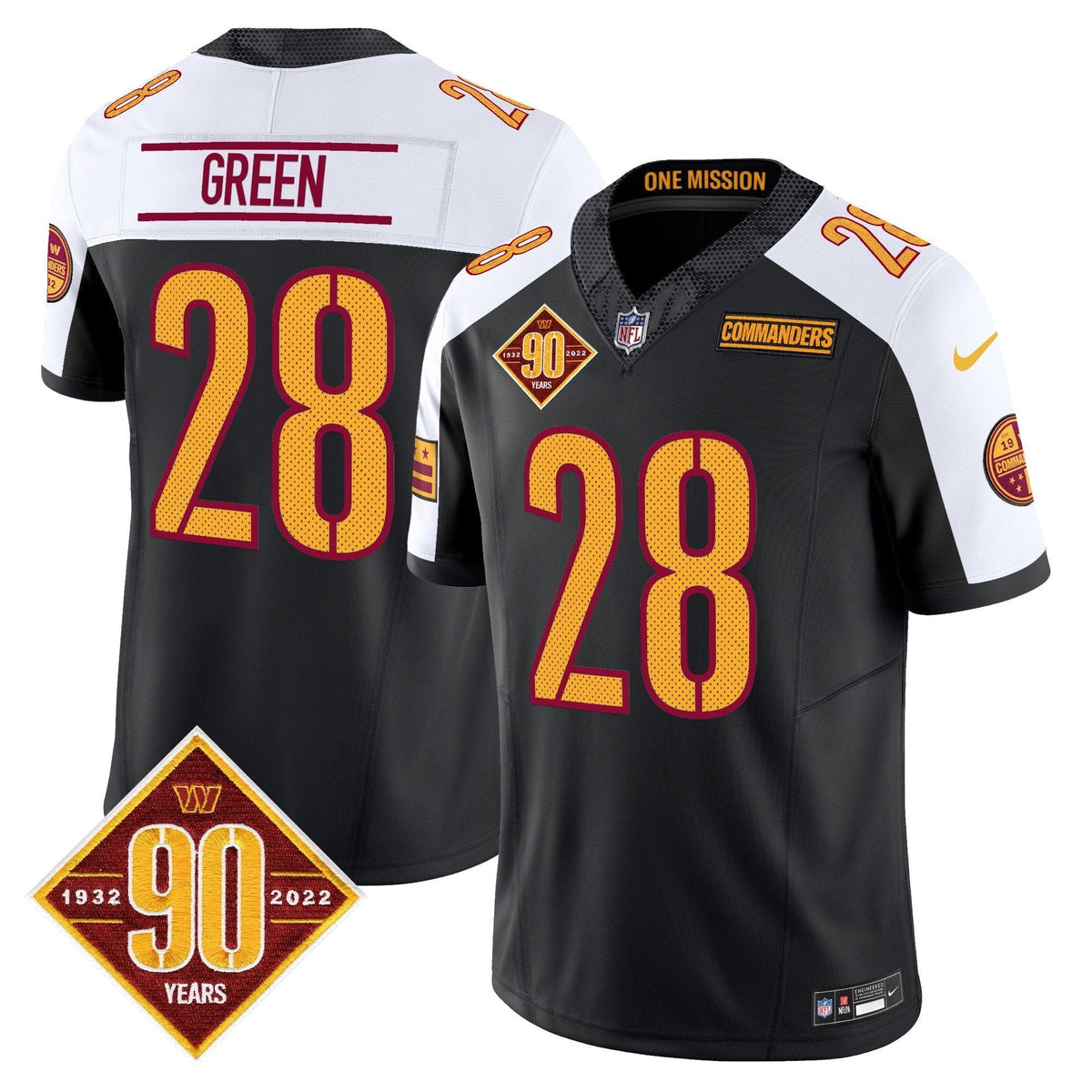 Men Washington Commanders 90th Anniversary Vapor Limited Jersey V4 All Stitched