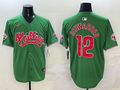 Men's Philadelphia Phillies Kyle Schwarber #12 Green Game Jersey1
