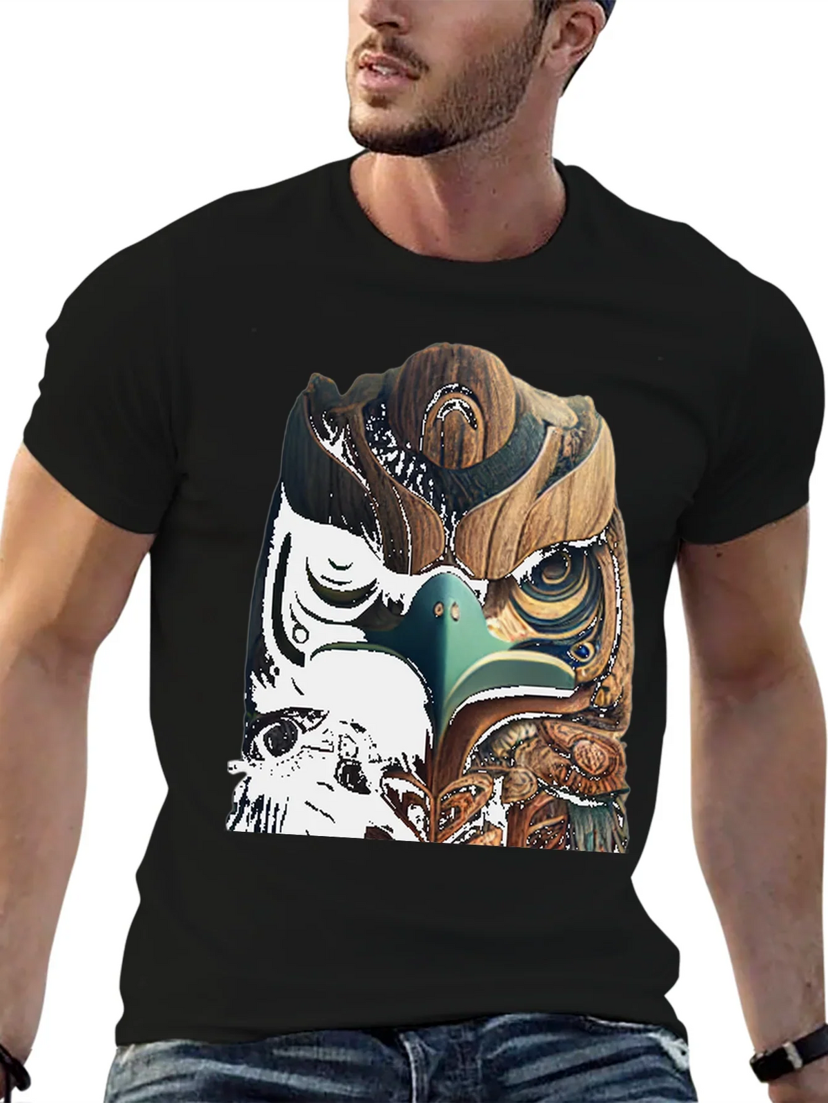 Wood Owl Graphic Tee - Unique Nature Style