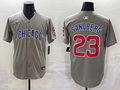 Men's Chicago Cubs Ryne Sandberg #23 Gray Replica Player Jersey