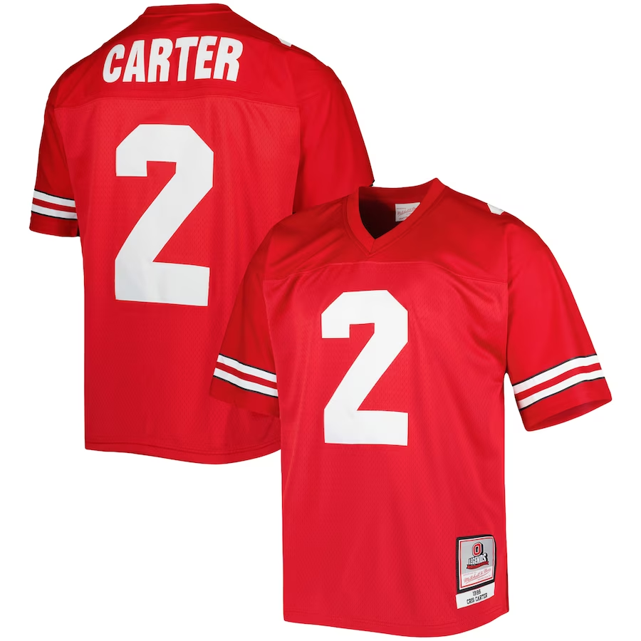 Men's Ohio State Buckeyes  Cris Carter #2  Scarlet Authentic Jersey