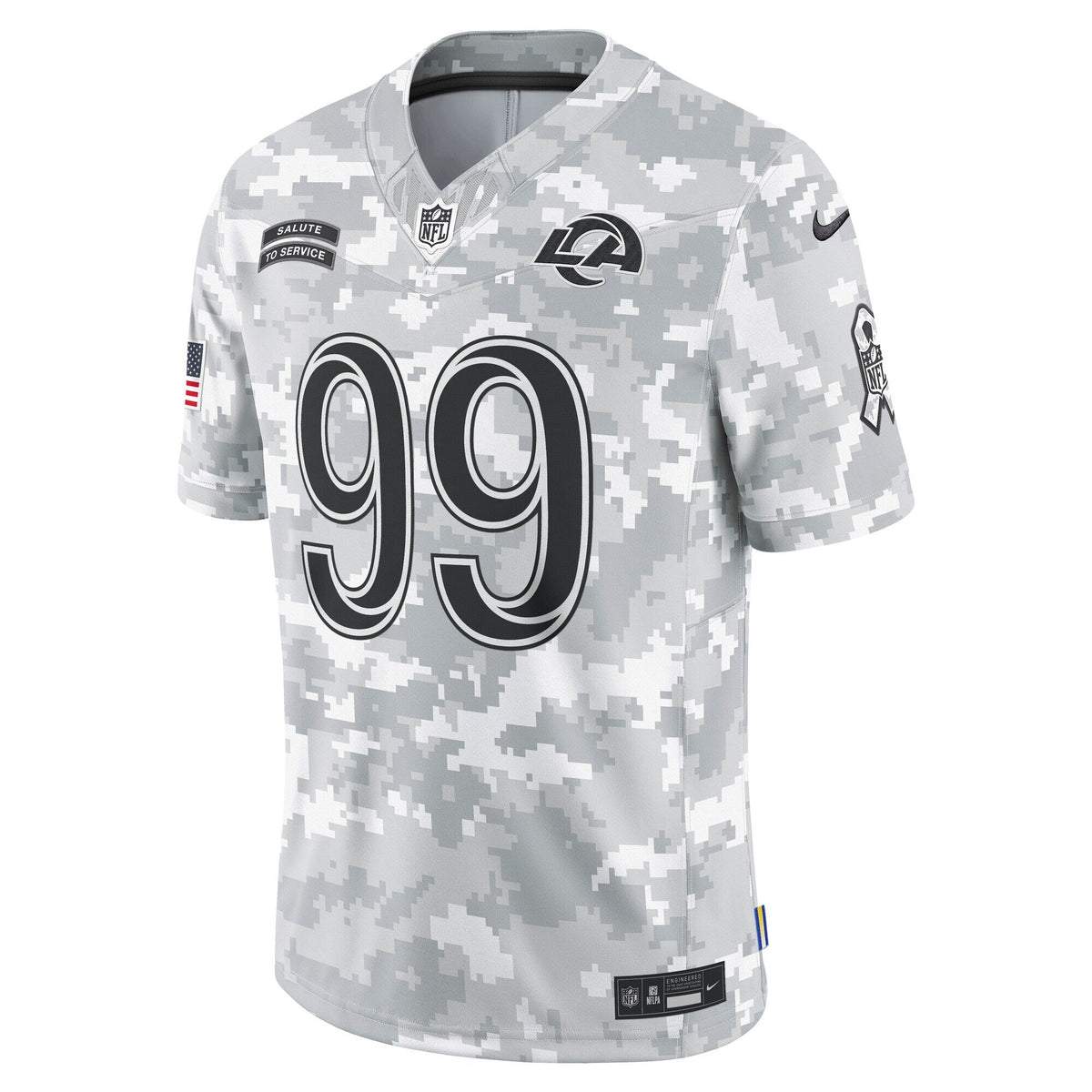 Aaron Donald Los Angeles Rams Nike 2024 Salute to Service Retired   Limited Jersey - Arctic Camo