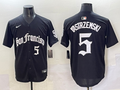 Men's San Francisco Giants Mike Yastrzemski #5 Black Replica Player Jersey