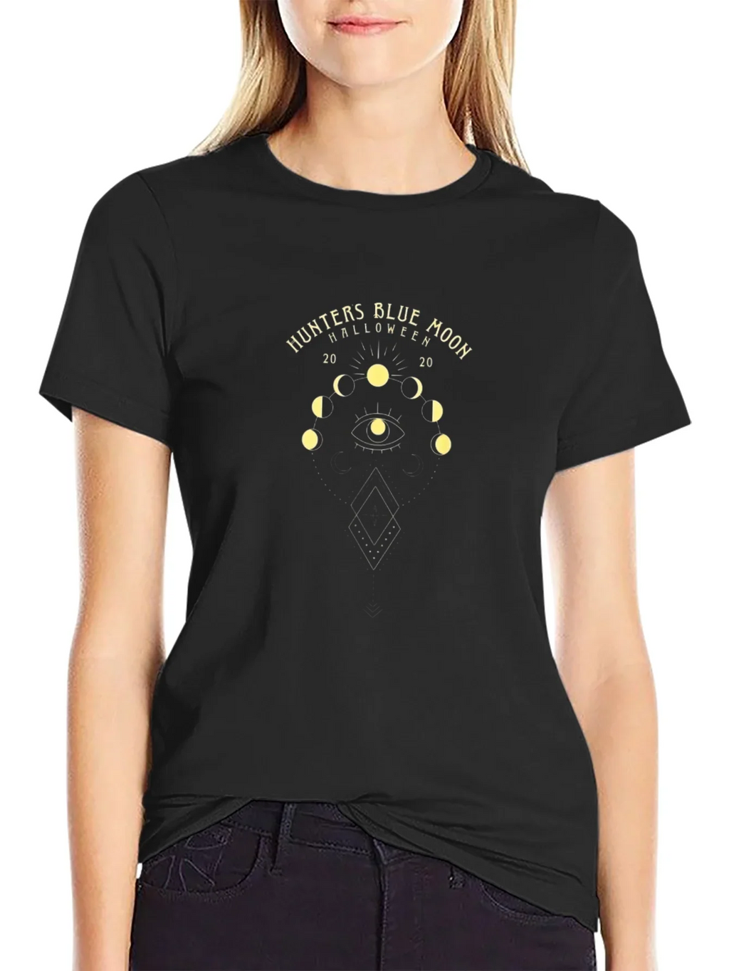 Hunters Blue Moon Halloween Graphic Tee - Black