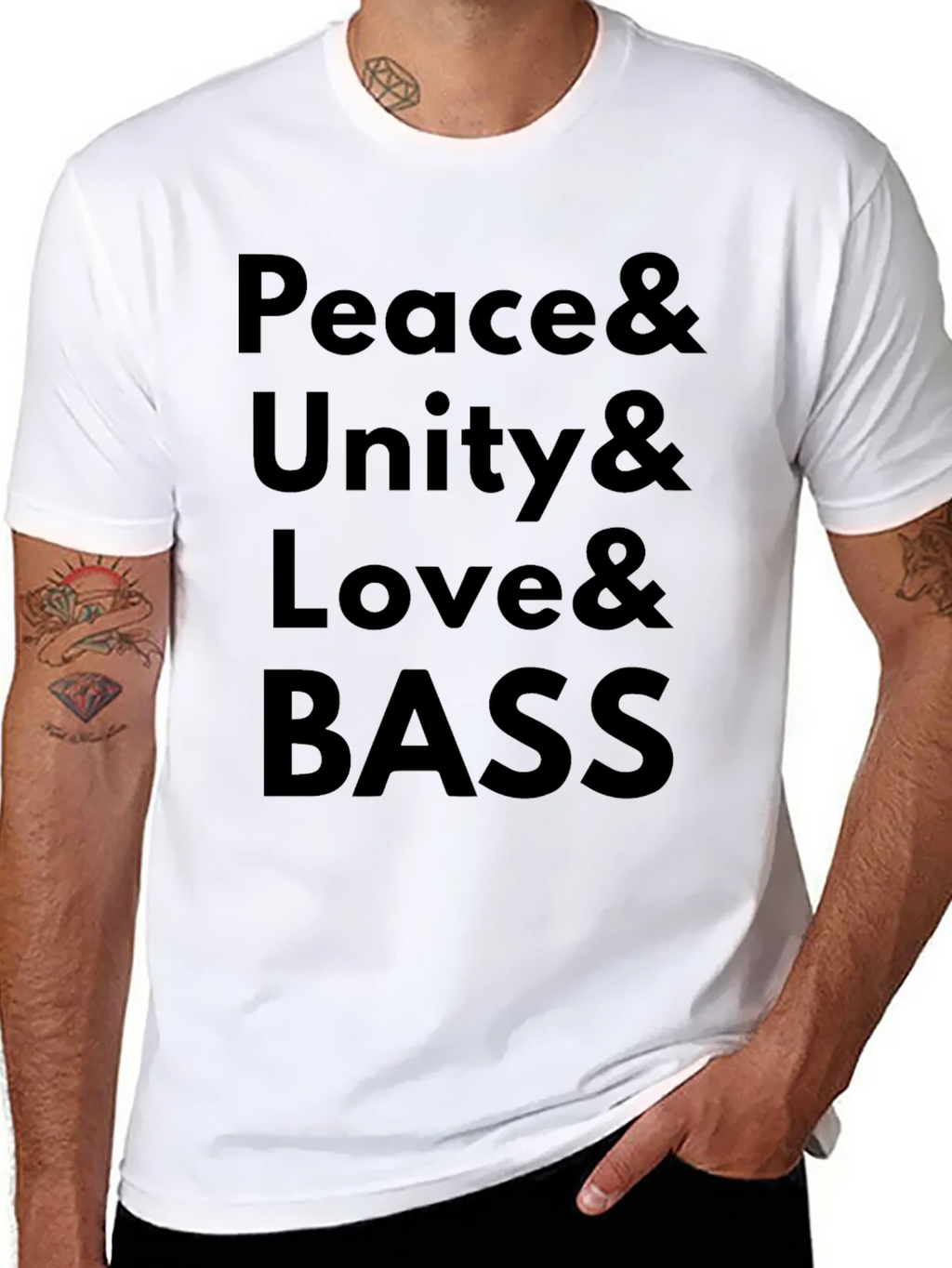 Peace Unity Love Bass Graphic T-Shirt