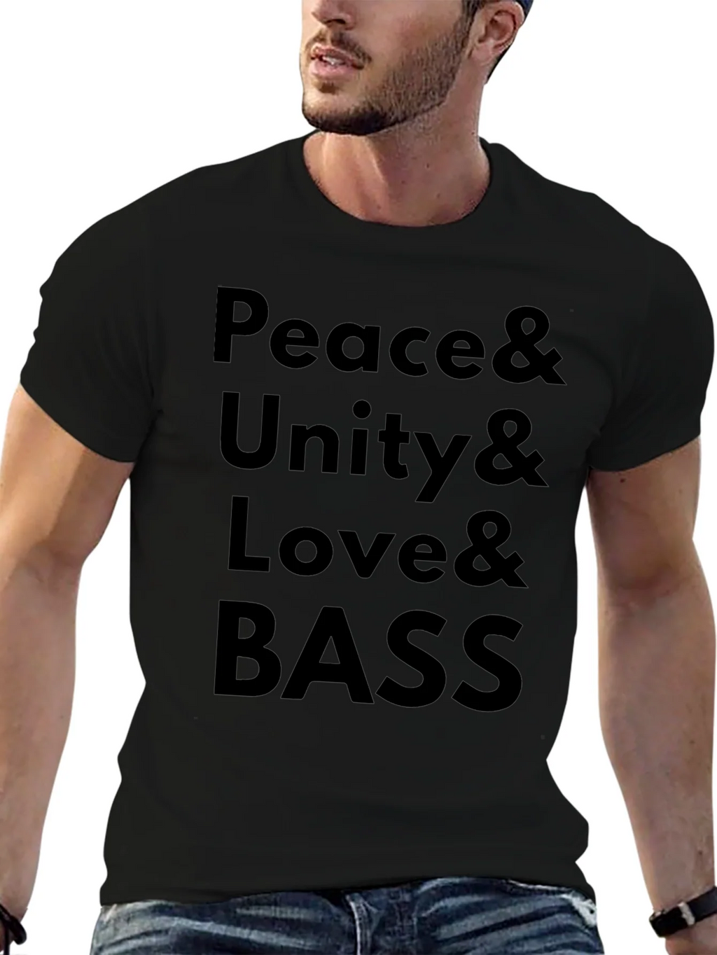 Peace Unity Love Bass Graphic T-Shirt