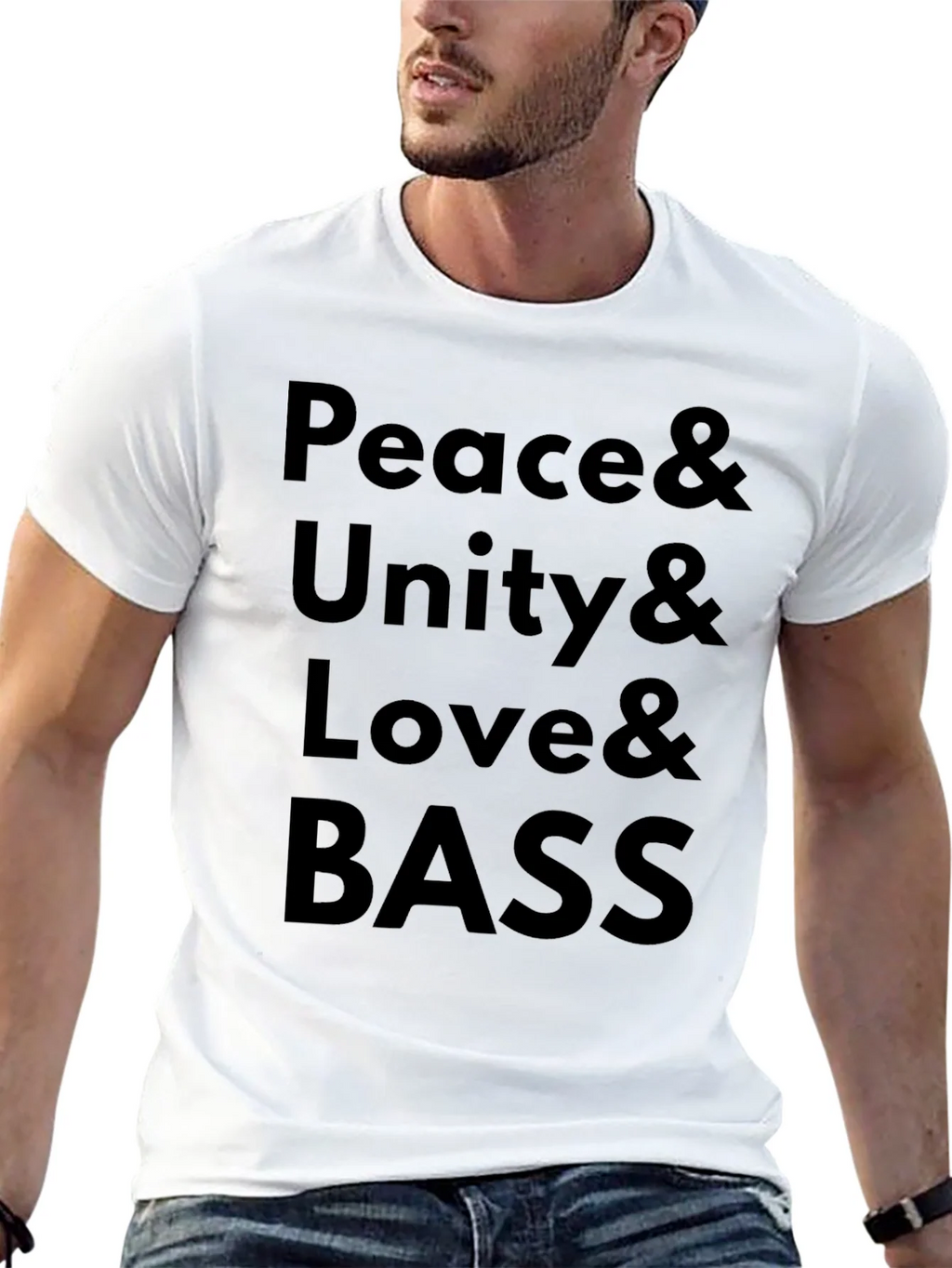 Peace Unity Love Bass Graphic T-Shirt