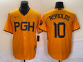Men's Pittsburgh Pirates Bryan Reynolds #10 Gold 2023 City Connect Replica Player Jersey1
