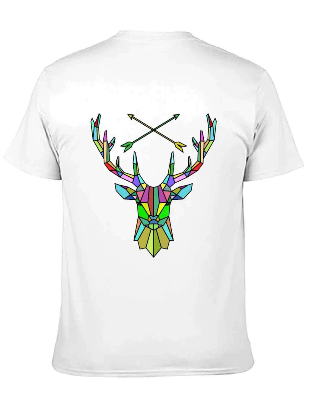 Geometric Deer Head Graphic Tee - Mens Black T-Shirt