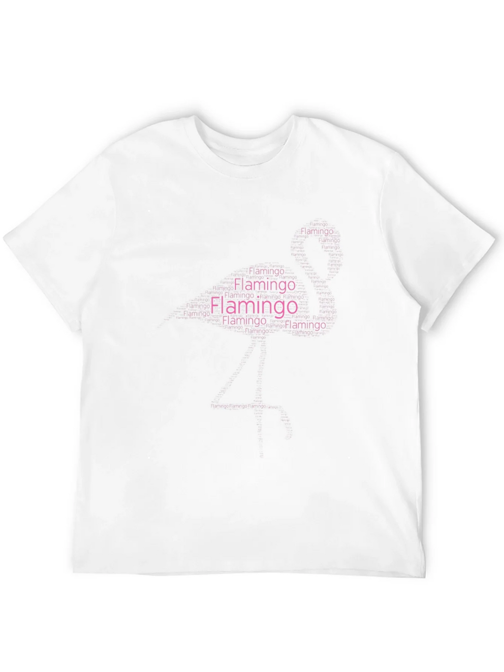 Flamingo Word Art Graphic Black T-Shirt