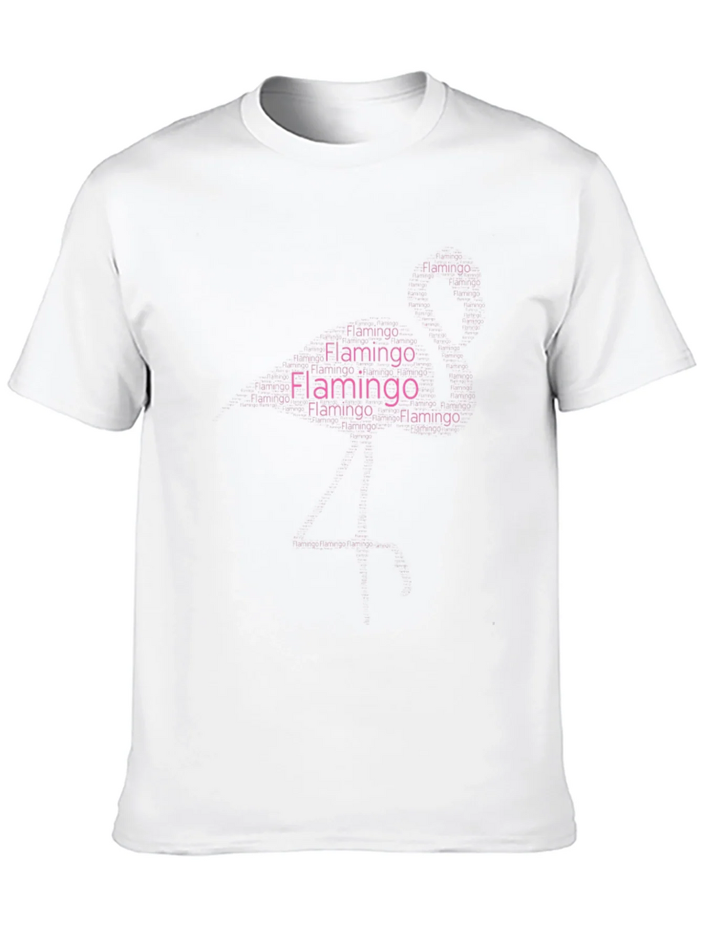 Flamingo Word Art Graphic Black T-Shirt