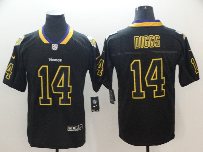 Men's Minnesota Vikings #14 Stefon Diggs Black Game jersey