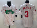 Men's Philadelphia Phillies Bryce Harper #3 White Player Jersey1