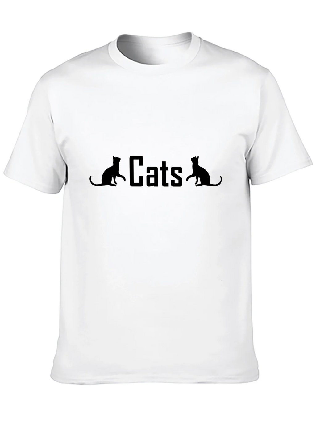 Cats Graphic Print Black T-Shirt