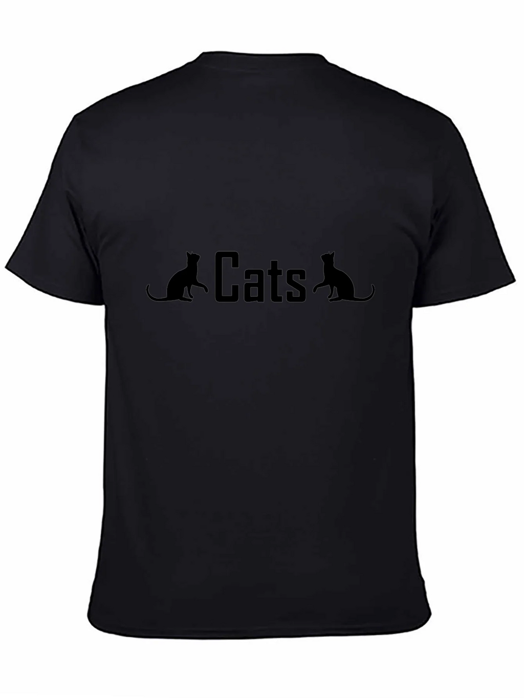 Cats Graphic Print Black T-Shirt