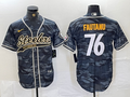 Men's Pittsburgh Steelers Troy Fautanu #76 Grey Camouflage Game jersey