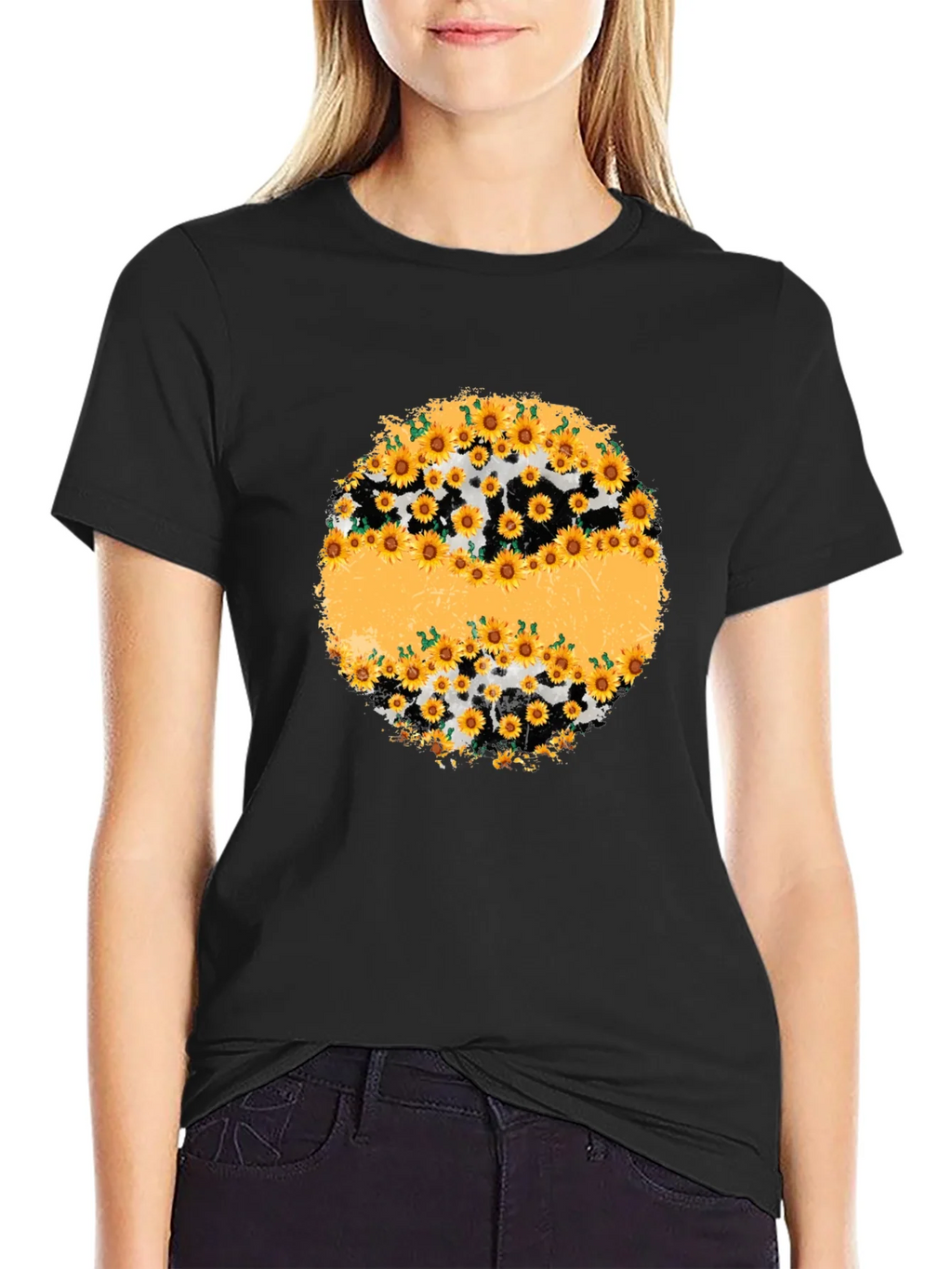Sunflower Cow Print Graphic Tee