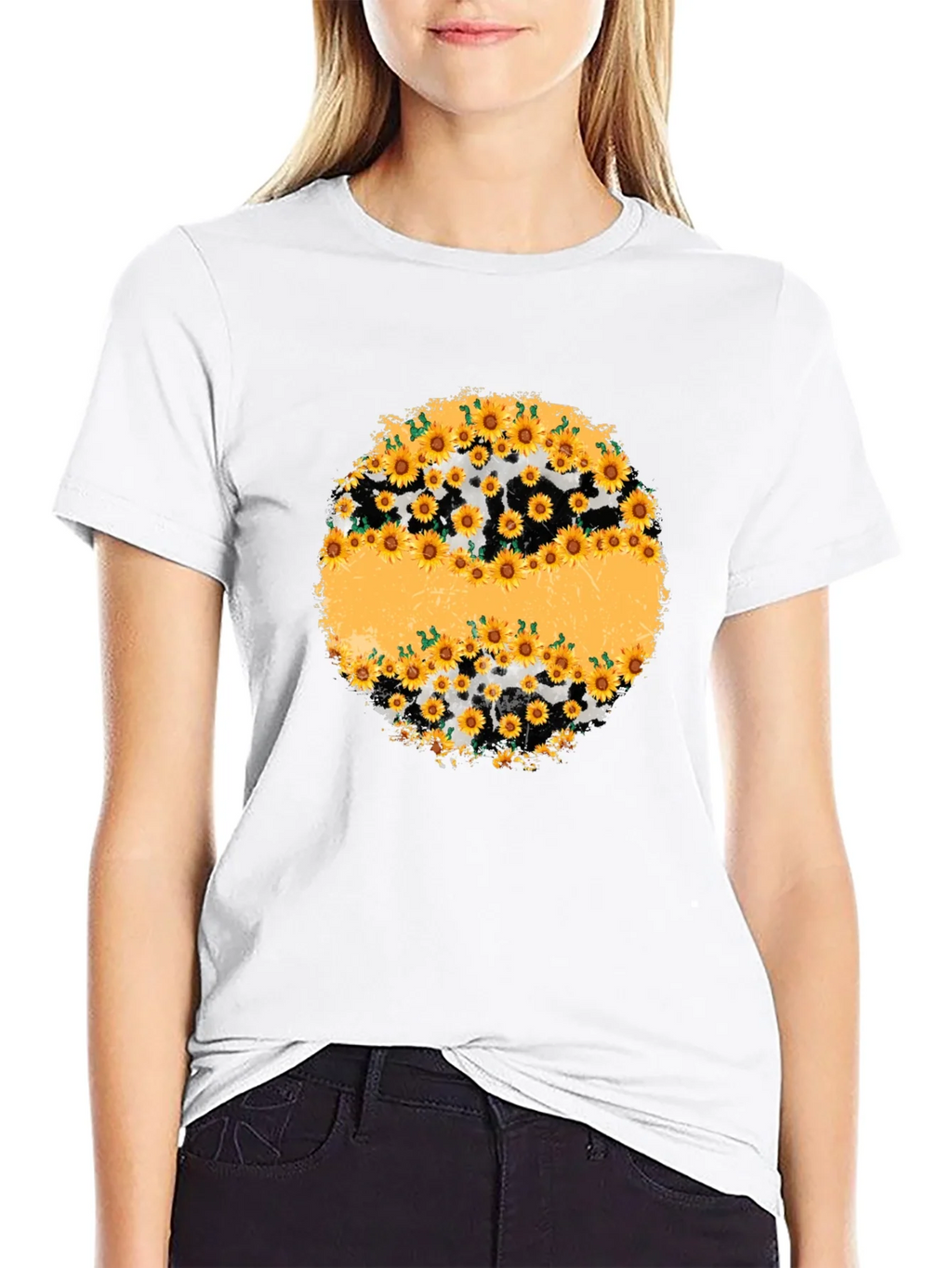 Sunflower Cow Print Graphic Tee