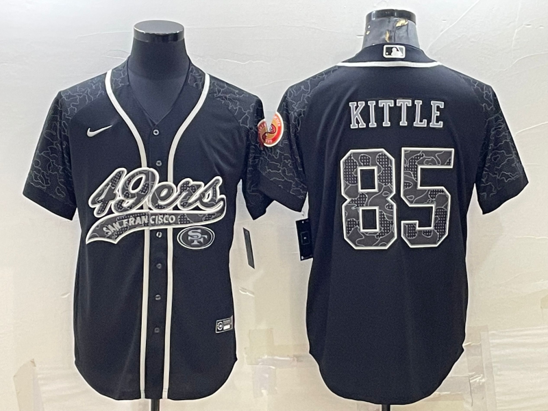 Men's San Francisco 49ers George Kittle #85 Black Retired Player RFLCTV Limited jersey Joint Edition