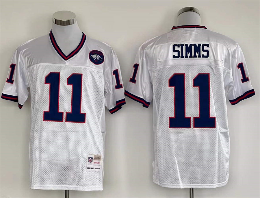 Men's New York Giants Phil Simms White Legacy Replica Jersey1