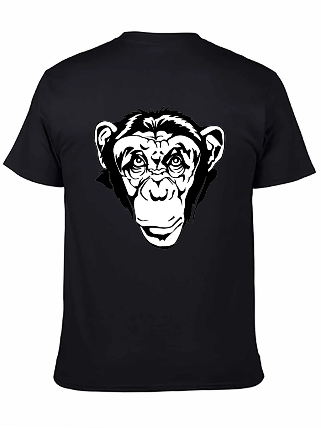 Black T-Shirt with Chimpanzee Graphic