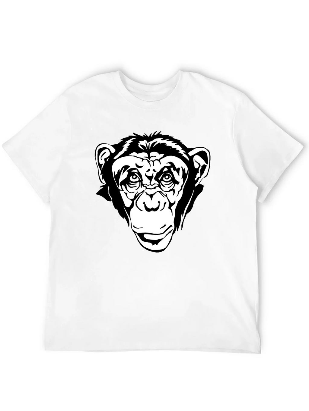 Black T-Shirt with Chimpanzee Graphic