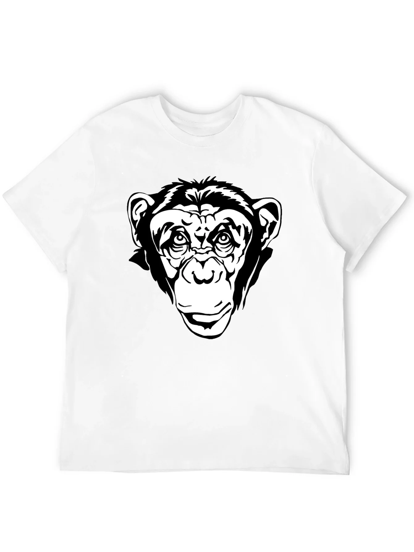 Black T-Shirt with Chimpanzee Graphic