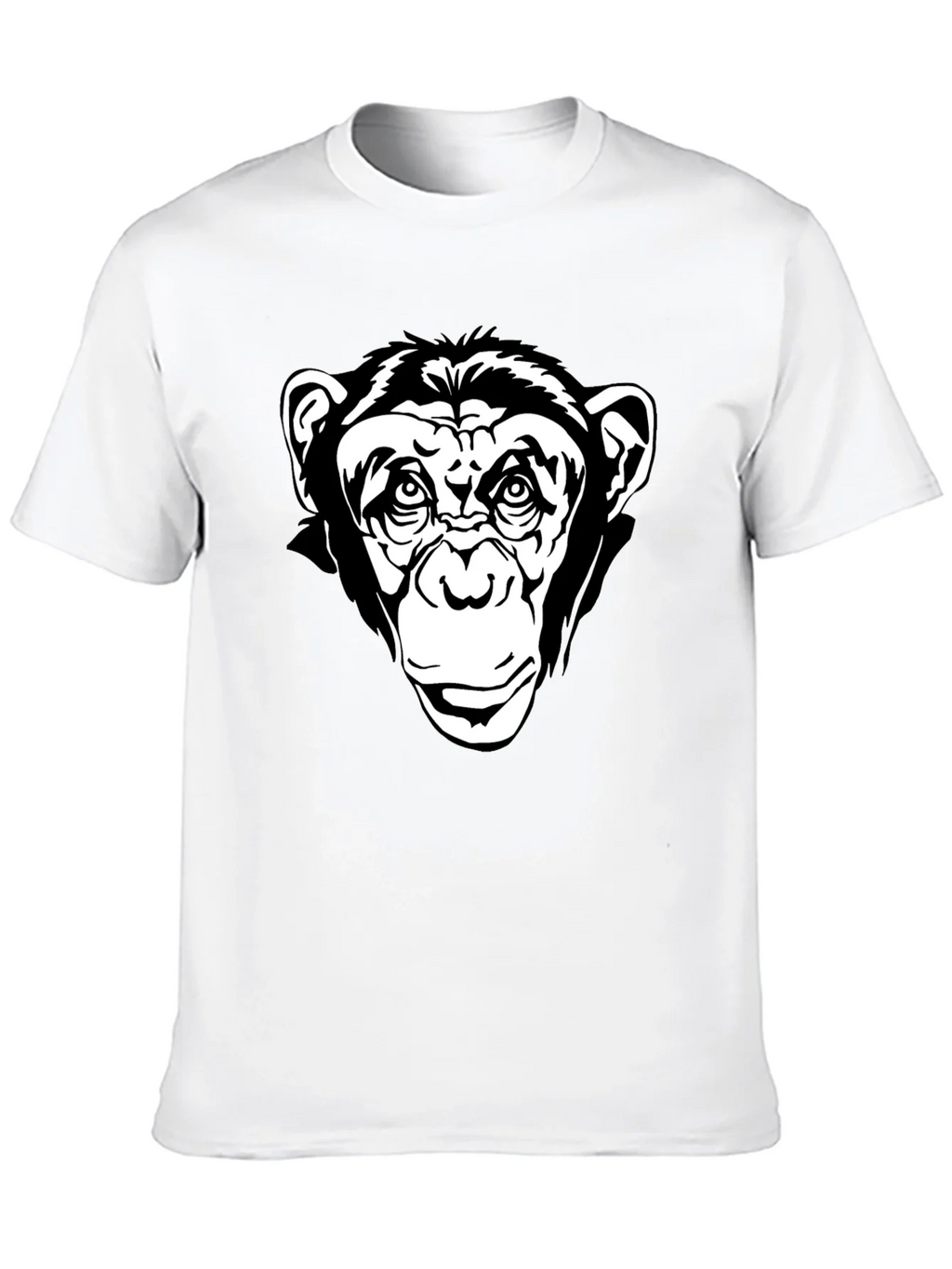 Black T-Shirt with Chimpanzee Graphic