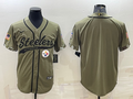 Men's Pittsburgh Steelers Olive 2022 Salute To Service Limited Blank jersey
