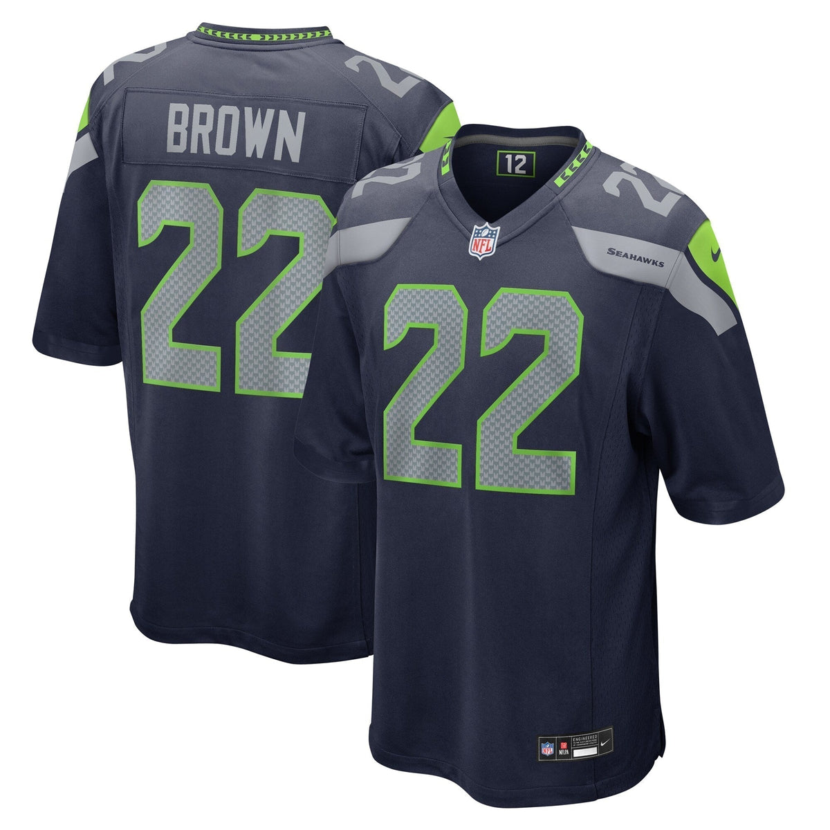 Tre Brown Seattle Seahawks Nike  Game Jersey -  College Navy