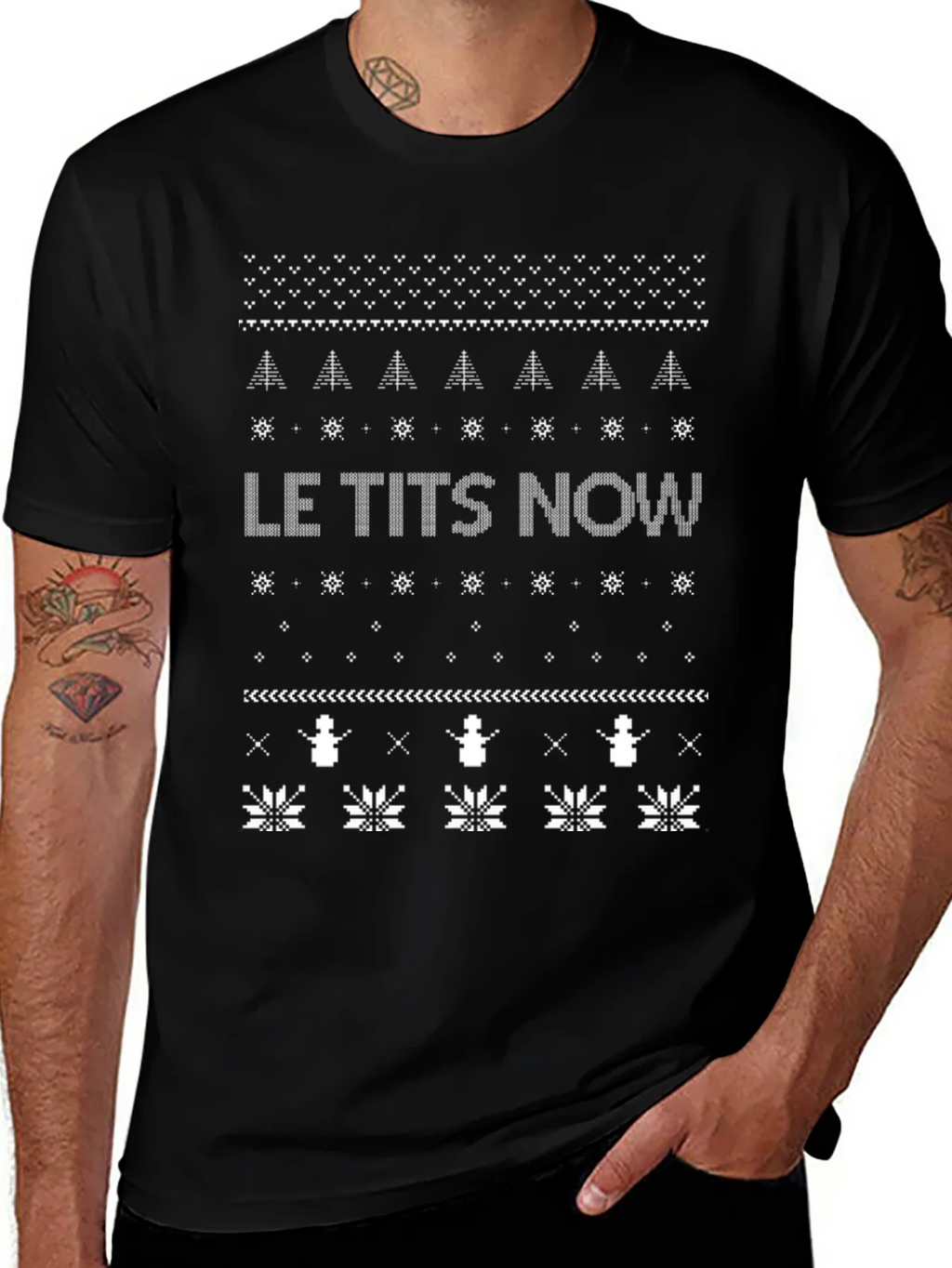 Le Tits Now Christmas Sweater T-Shirt