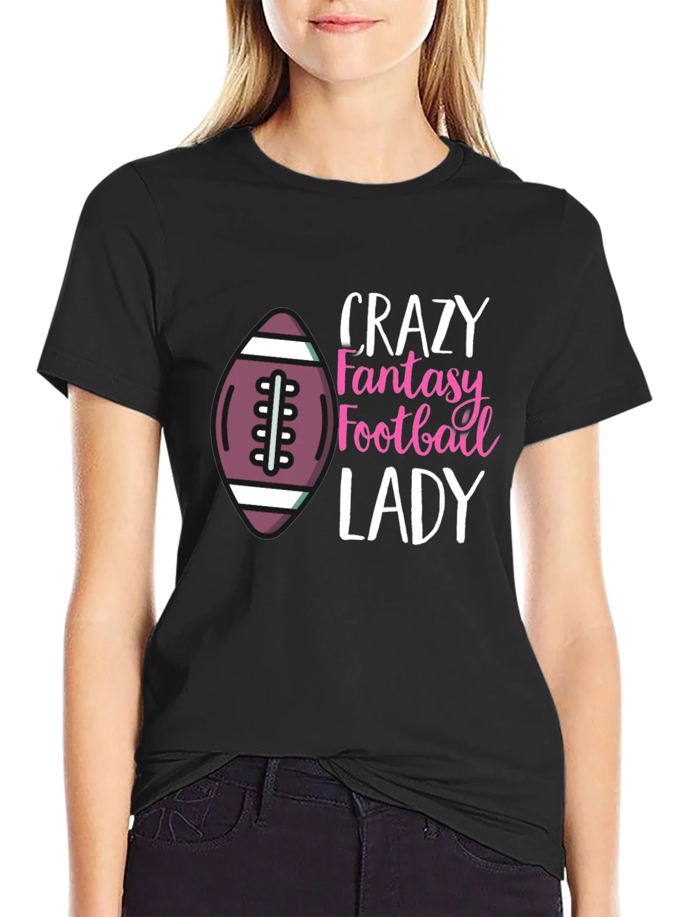 Crazy Fantasy Football Lady T-Shirt