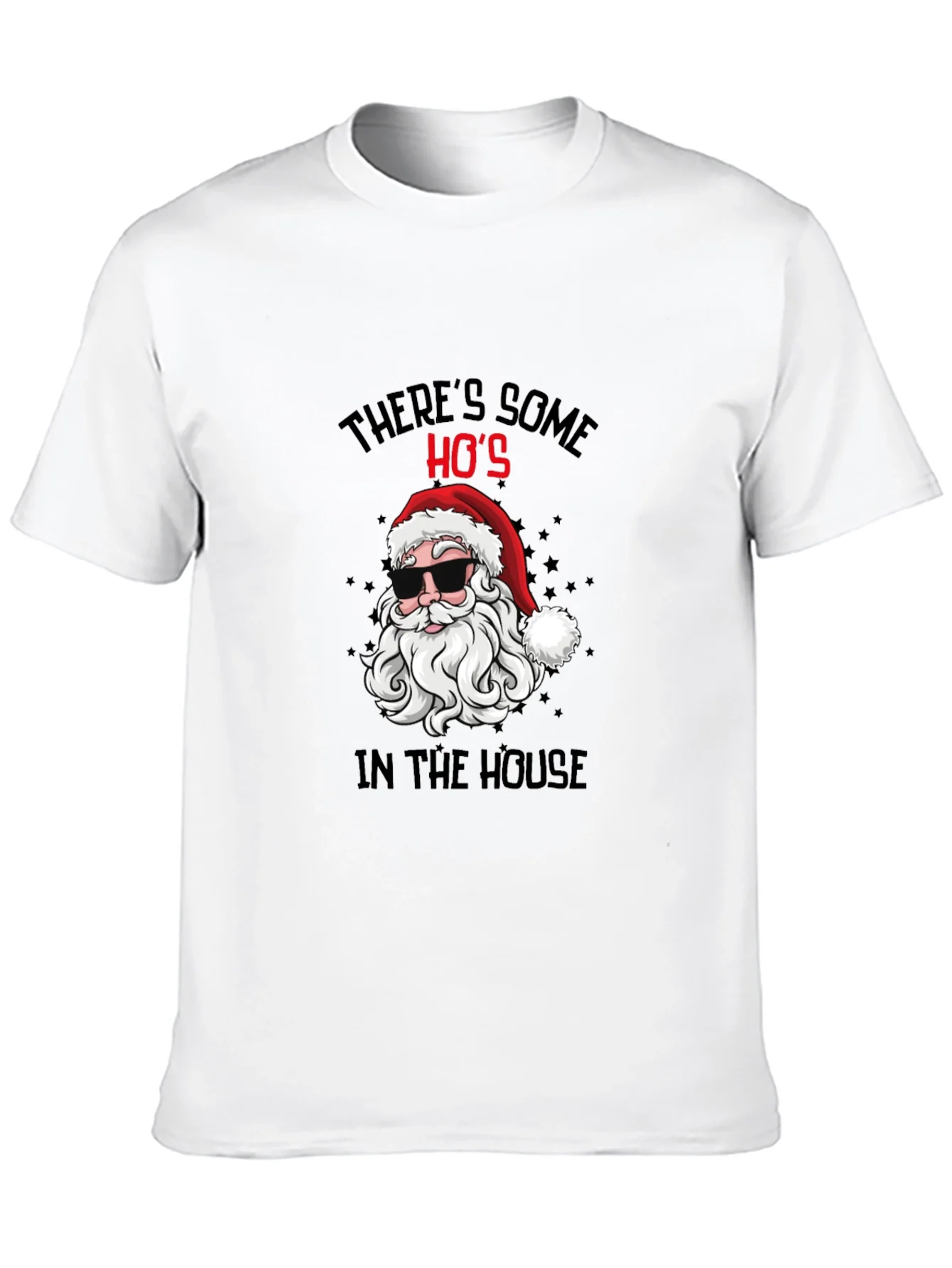 Cool Santa Christmas T-Shirt: Theres Some Hos