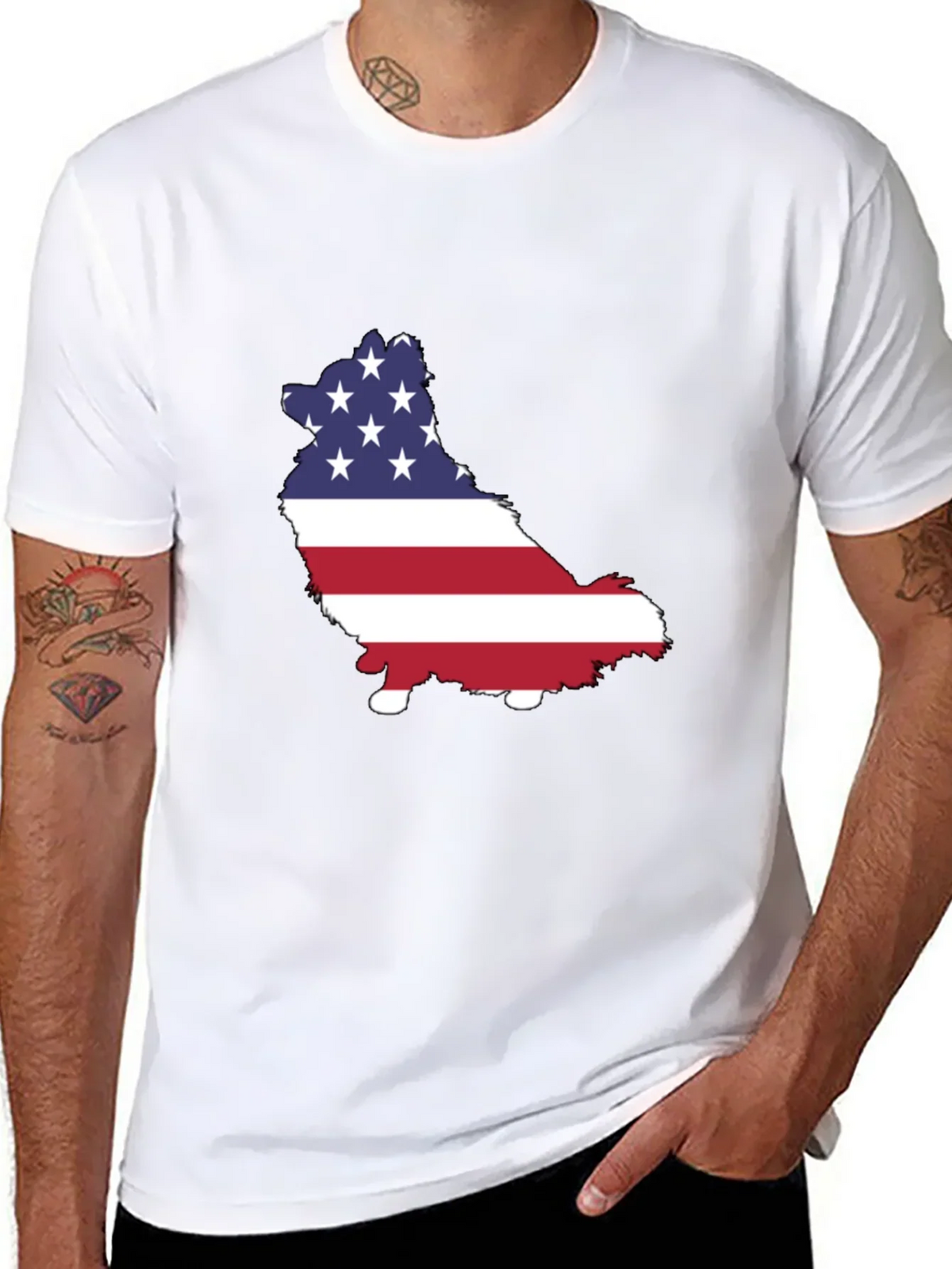 American Flag Dog Graphic Tee
