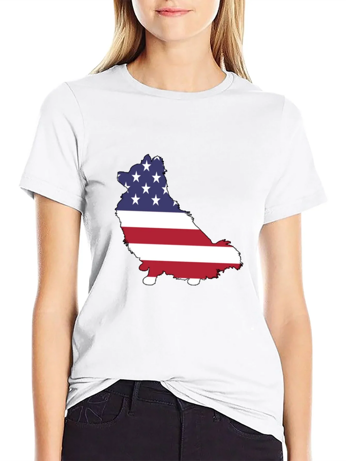 American Flag Dog Graphic Tee