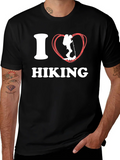 I Heart Hiking Graphic Tee - Black Cotton Shirt