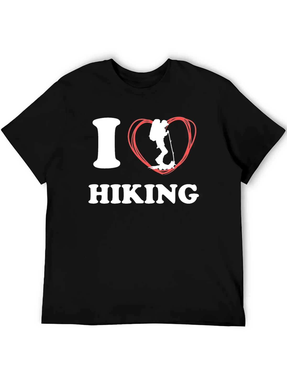 I Heart Hiking Graphic Tee - Black Cotton Shirt