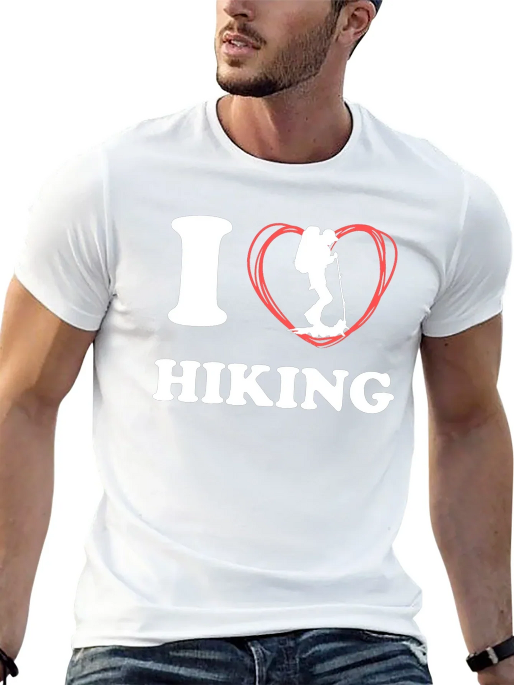 I Heart Hiking Graphic Tee - Black Cotton Shirt