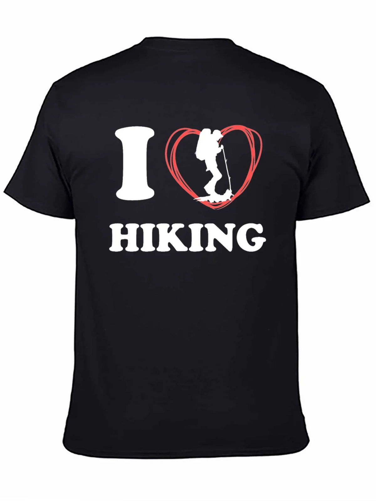 I Heart Hiking Graphic Tee - Black Cotton Shirt