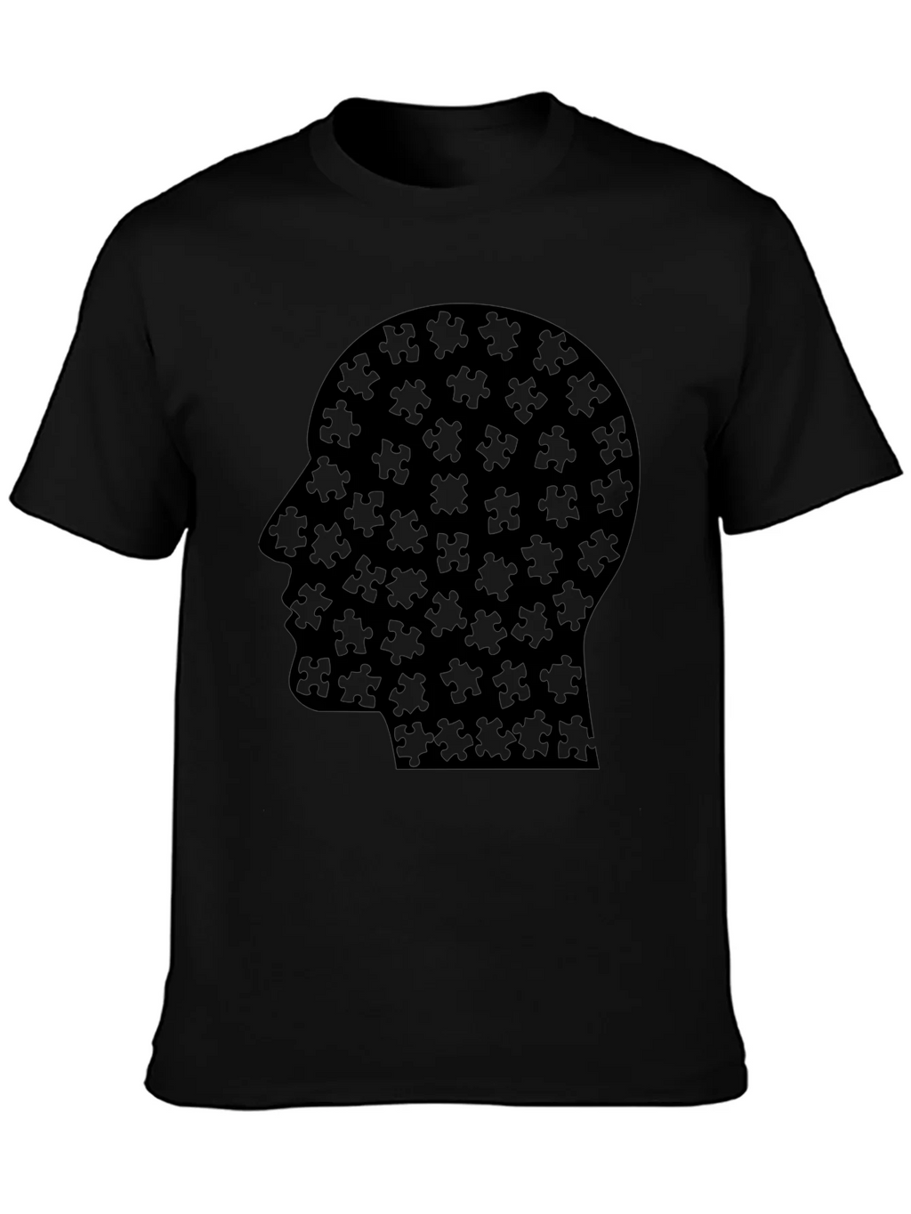Puzzle Head Tee - Black Graphic T-Shirt