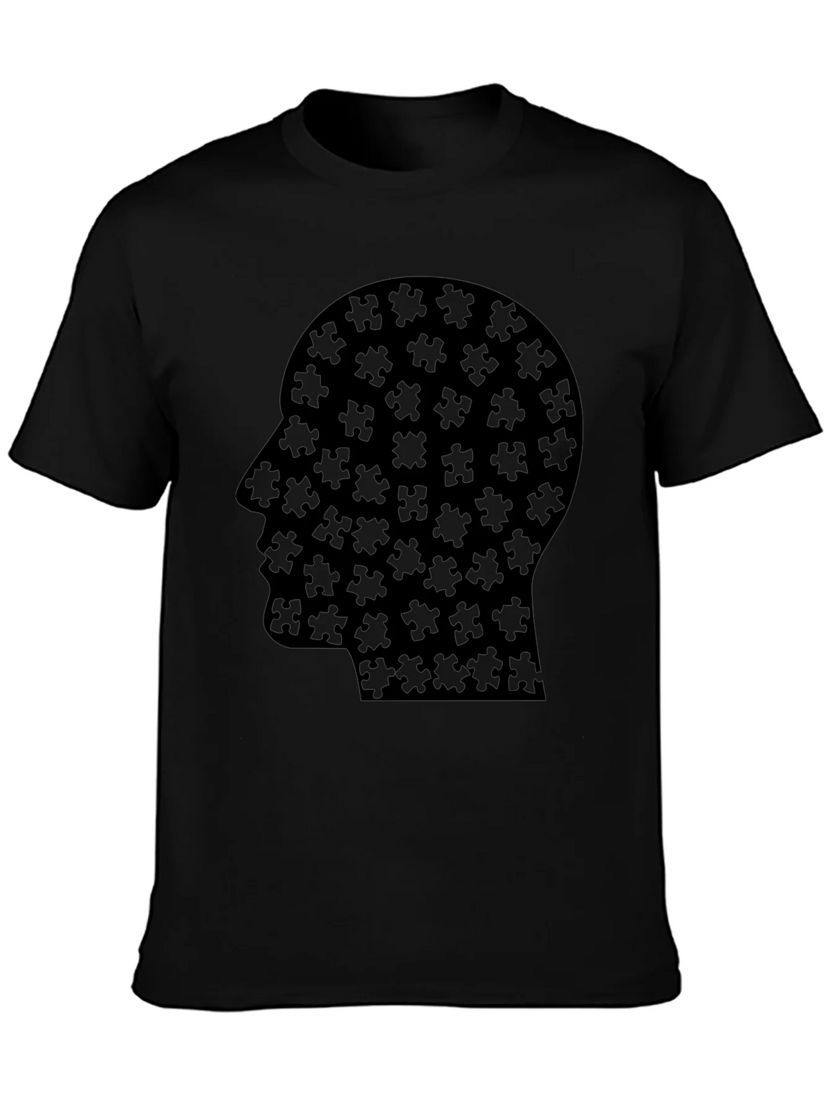 Puzzle Head Tee - Black Graphic T-Shirt