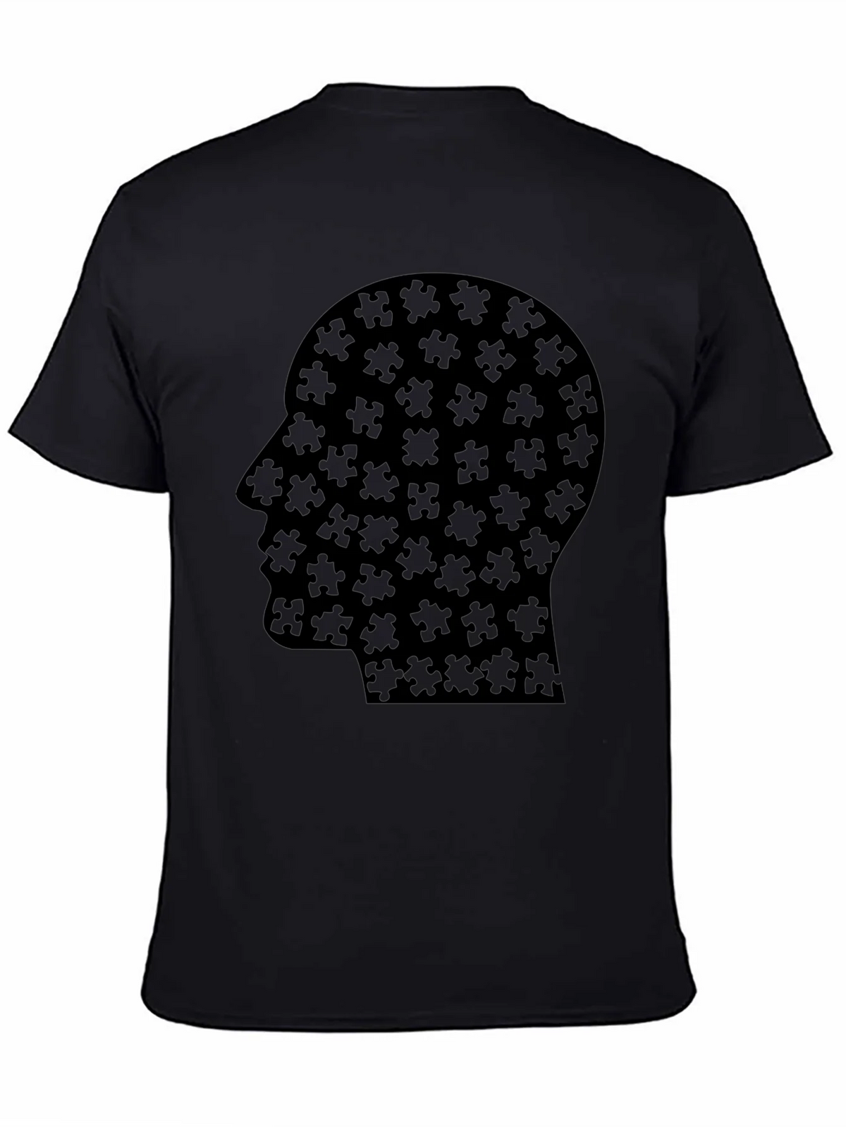 Puzzle Head Tee - Black Graphic T-Shirt