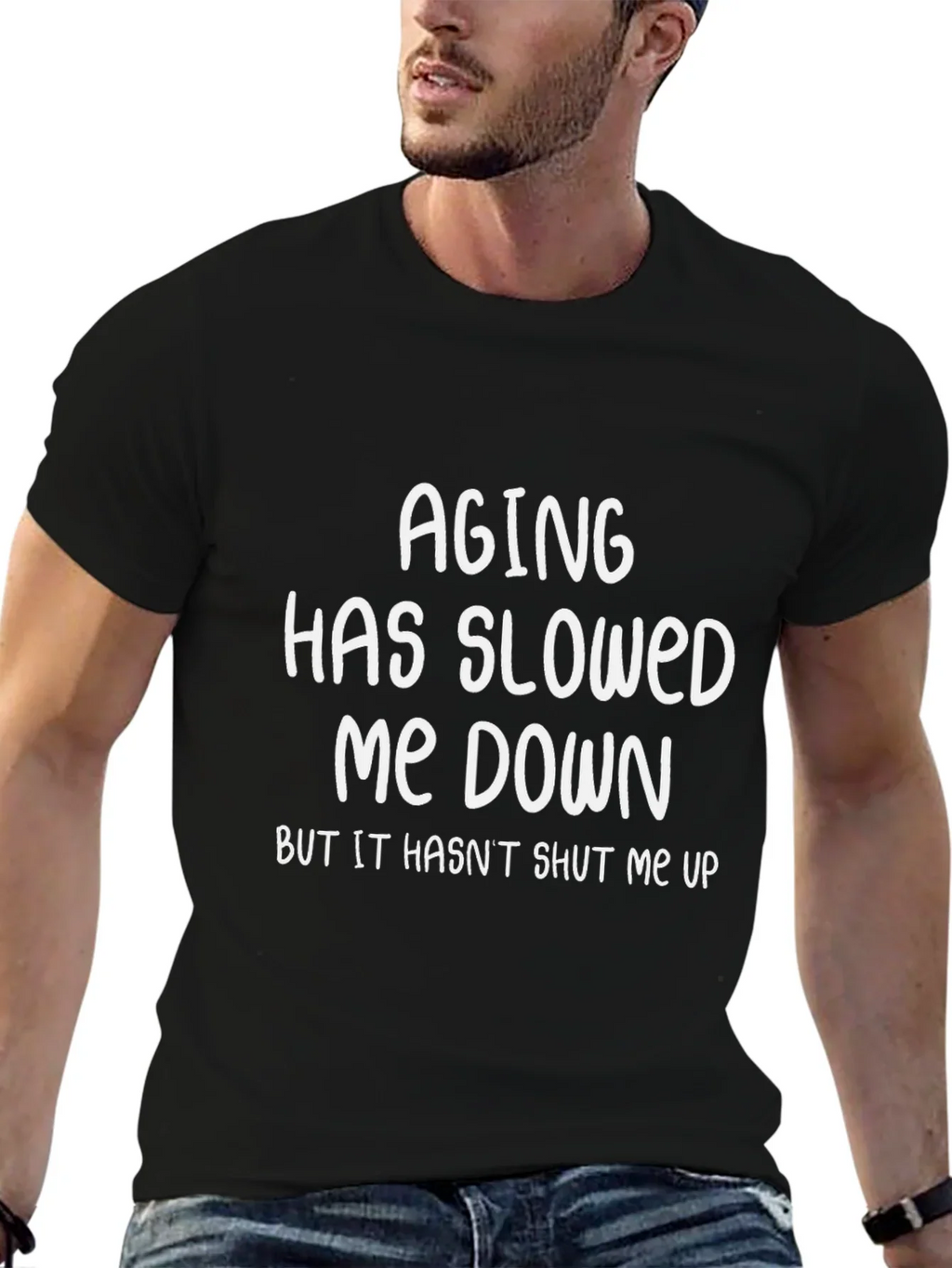 Funny Aging Sarcastic Humor Black Graphic T-Shirt