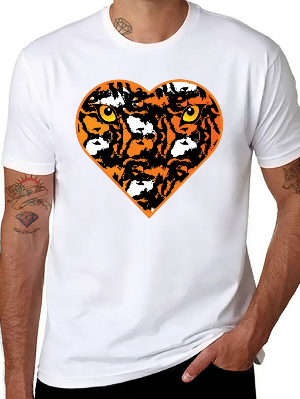 Tiger Heart Graphic T-Shirt - Black