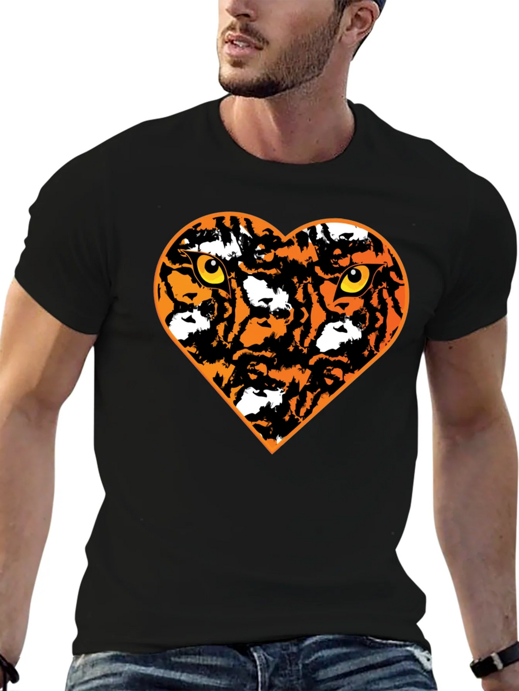 Tiger Heart Graphic T-Shirt - Black