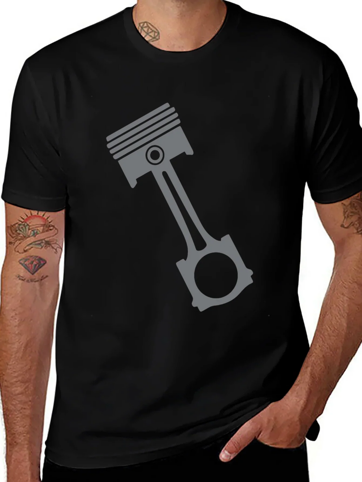 Piston Graphic Tee - Black Engine Enthusiast T-Shirt