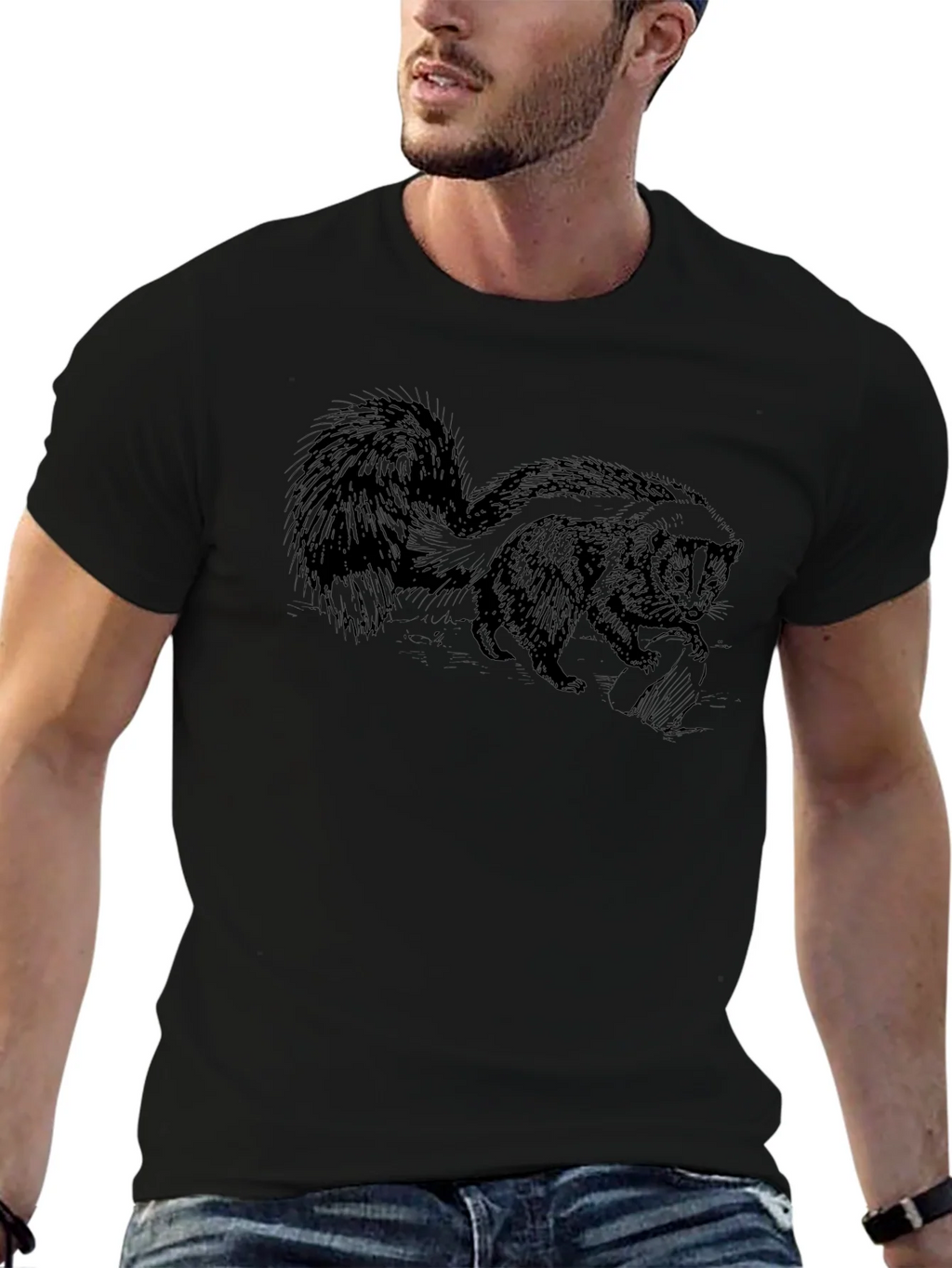 Skunk Graphic Tee - Casual Cotton T-Shirt