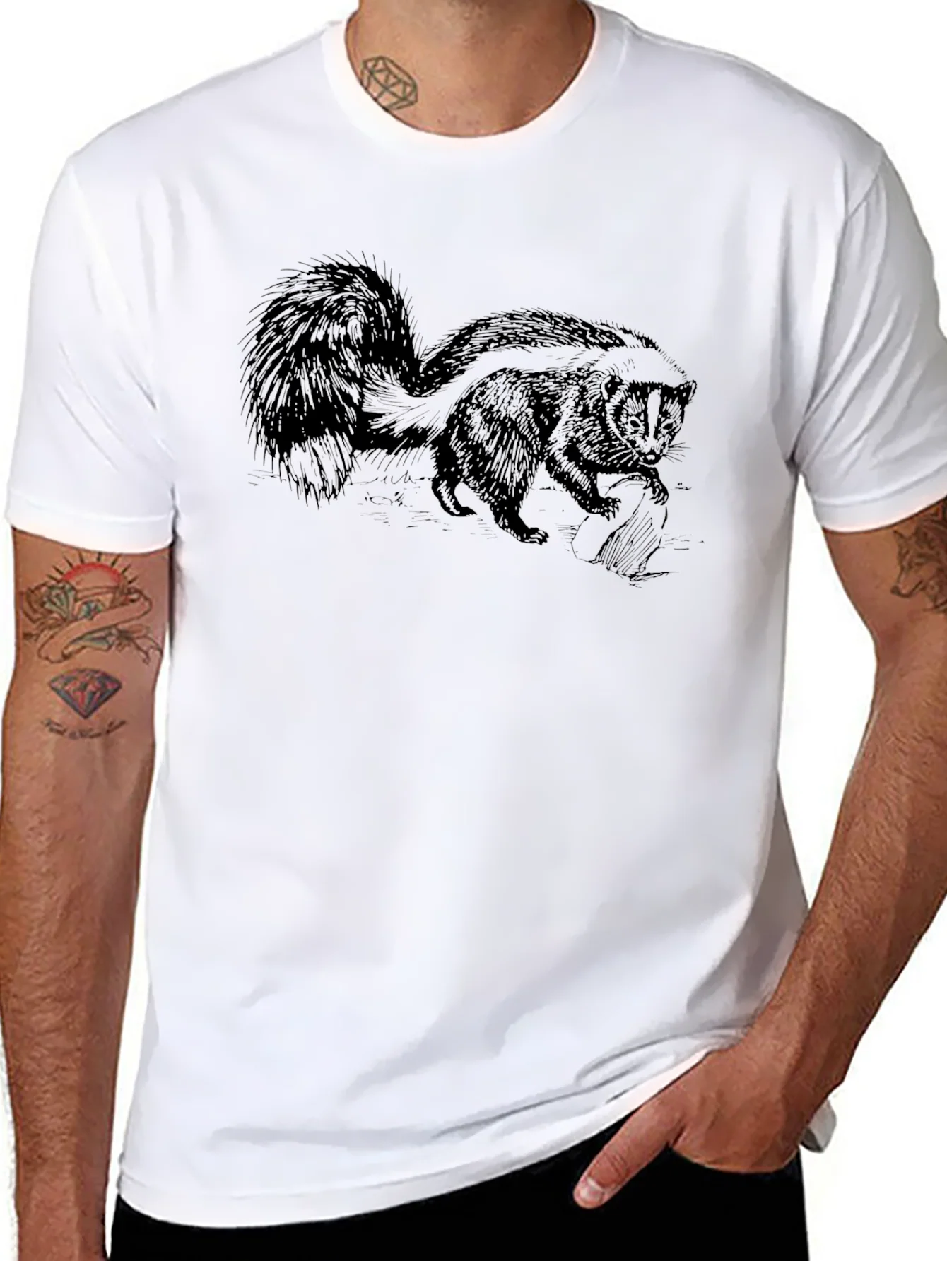 Skunk Graphic Tee - Casual Cotton T-Shirt
