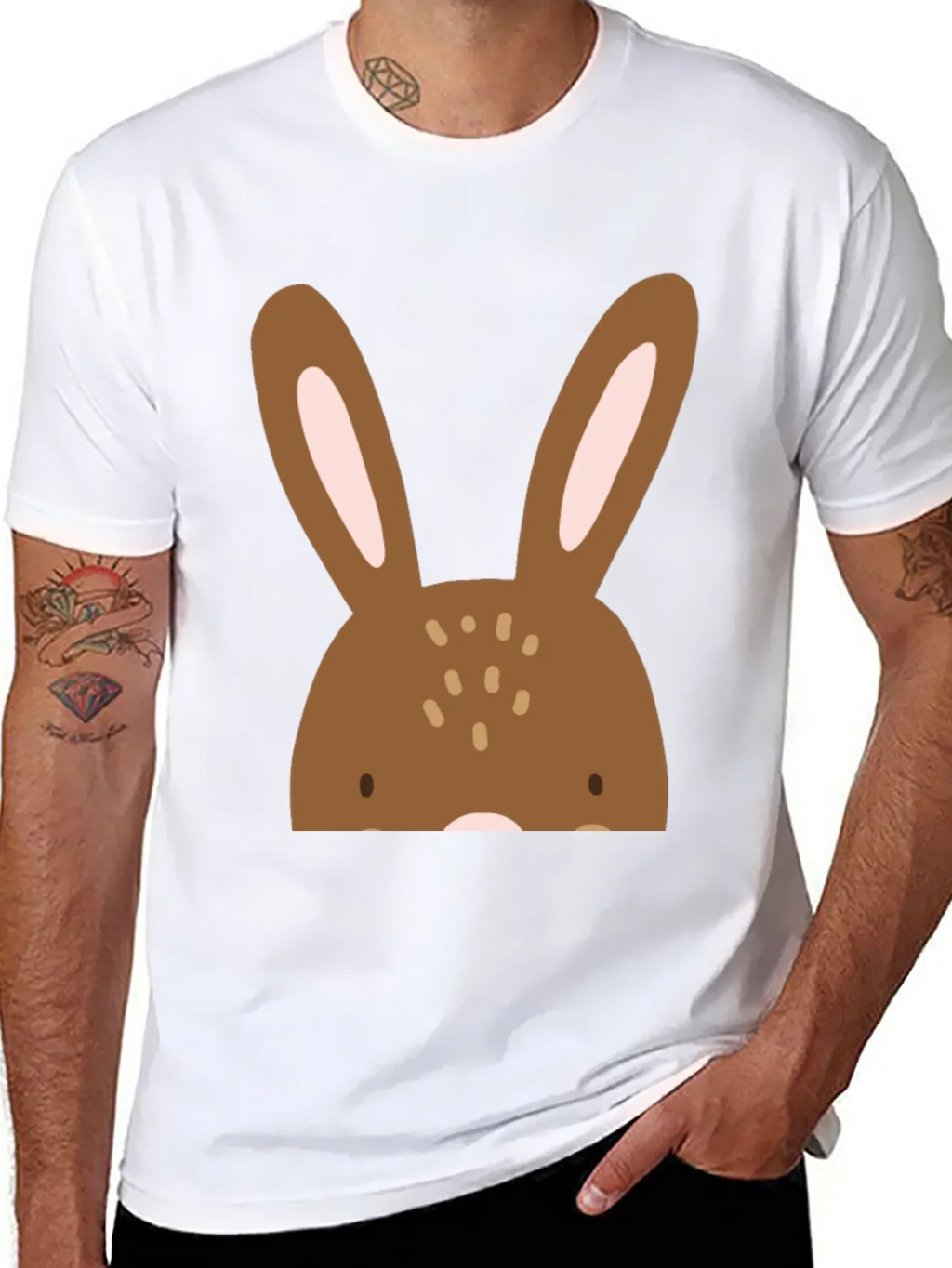Bunny Graphic Black T-Shirt - Easter Ready!