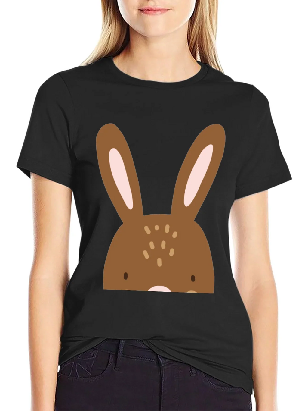 Bunny Graphic Black T-Shirt - Easter Ready!